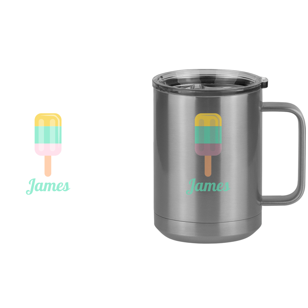 Personalized Beach Fun Coffee Mug Tumbler with Handle (15 oz) - Popsicle - Design View