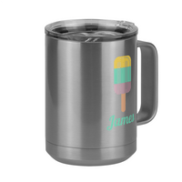Thumbnail for Personalized Beach Fun Coffee Mug Tumbler with Handle (15 oz) - Popsicle - Front Right View