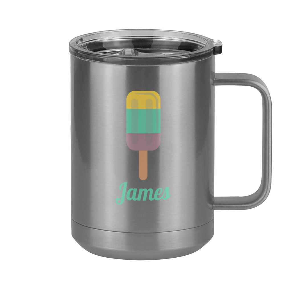 Personalized Beach Fun Coffee Mug Tumbler with Handle (15 oz) - Popsicle - Right View