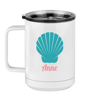 Thumbnail for Personalized Beach Fun Coffee Mug Tumbler with Handle (15 oz) - Seashell - Left View
