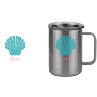 Thumbnail for Personalized Beach Fun Coffee Mug Tumbler with Handle (15 oz) - Seashell - Design View
