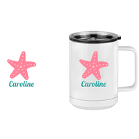 Thumbnail for Personalized Beach Fun Coffee Mug Tumbler with Handle (15 oz) - Starfish - Design View