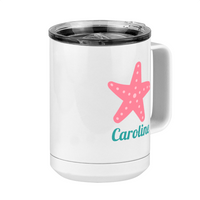 Thumbnail for Personalized Beach Fun Coffee Mug Tumbler with Handle (15 oz) - Starfish - Front Right View