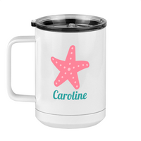 Thumbnail for Personalized Beach Fun Coffee Mug Tumbler with Handle (15 oz) - Starfish - Left View