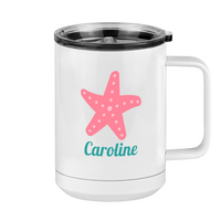 Thumbnail for Personalized Beach Fun Coffee Mug Tumbler with Handle (15 oz) - Starfish - Right View