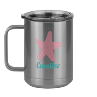 Thumbnail for Personalized Beach Fun Coffee Mug Tumbler with Handle (15 oz) - Starfish - Left View