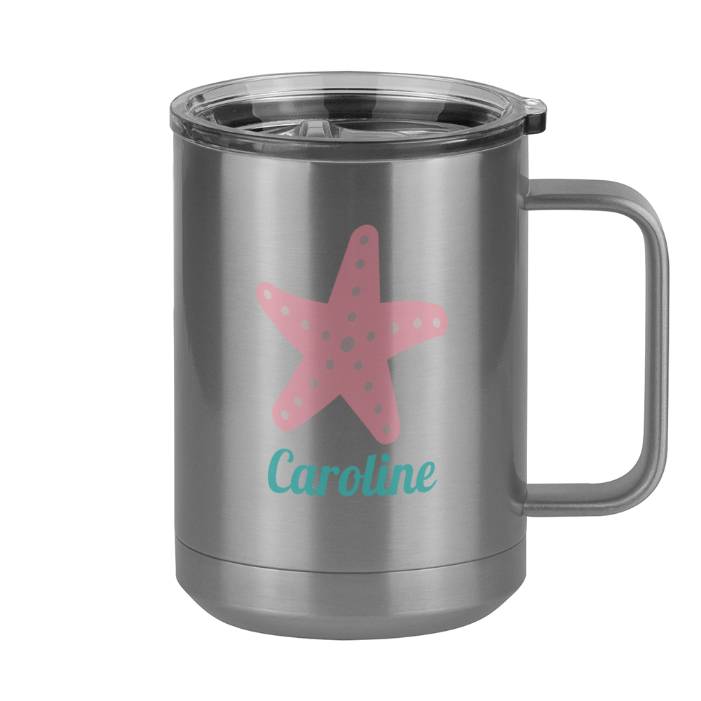 Personalized Beach Fun Coffee Mug Tumbler with Handle (15 oz) - Starfish - Right View