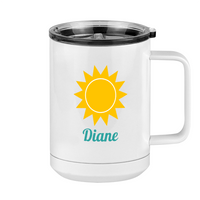 Thumbnail for Personalized Beach Fun Coffee Mug Tumbler with Handle (15 oz) - Sun - Right View