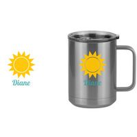 Thumbnail for Personalized Beach Fun Coffee Mug Tumbler with Handle (15 oz) - Sun - Design View