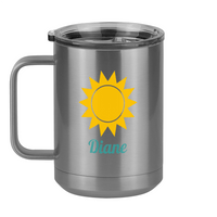 Thumbnail for Personalized Beach Fun Coffee Mug Tumbler with Handle (15 oz) - Sun - Left View