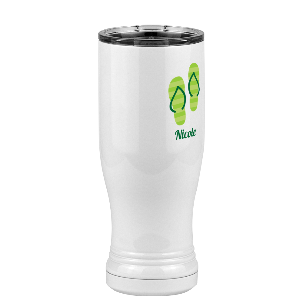 Personalized Beach Fun Pilsner Tumbler (14 oz) - Flip Flops - Front Right View