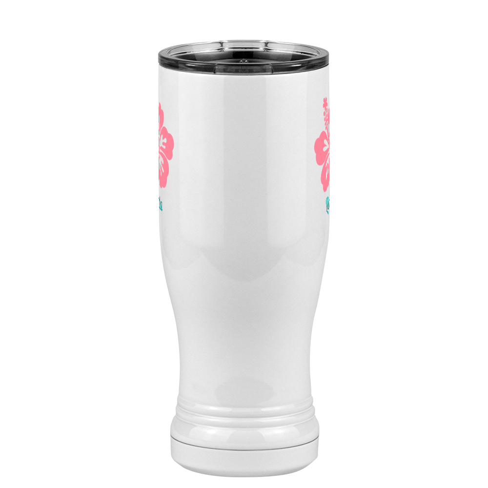 Personalized Beach Fun Pilsner Tumbler (14 oz) - Hibiscus - Front View