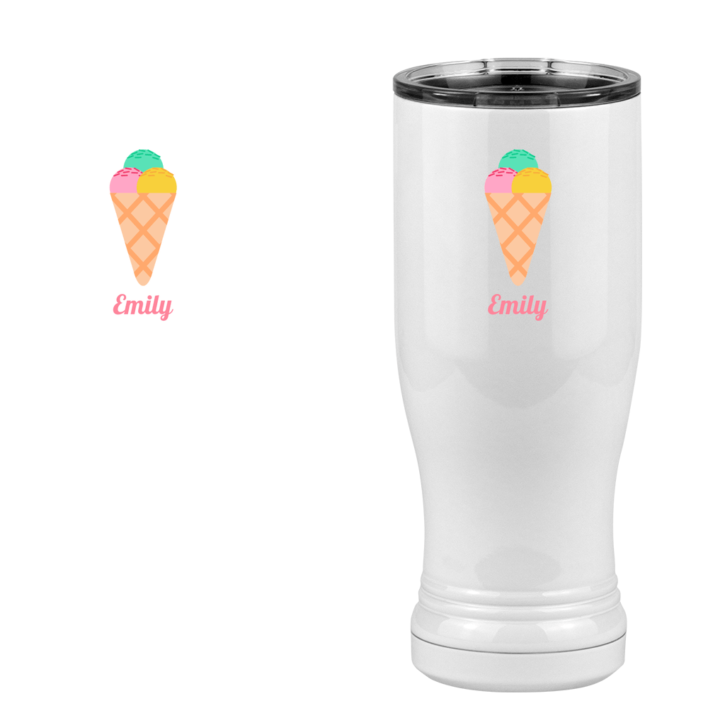 Personalized Beach Fun Pilsner Tumbler (14 oz) - Ice Cream Cone - Design View