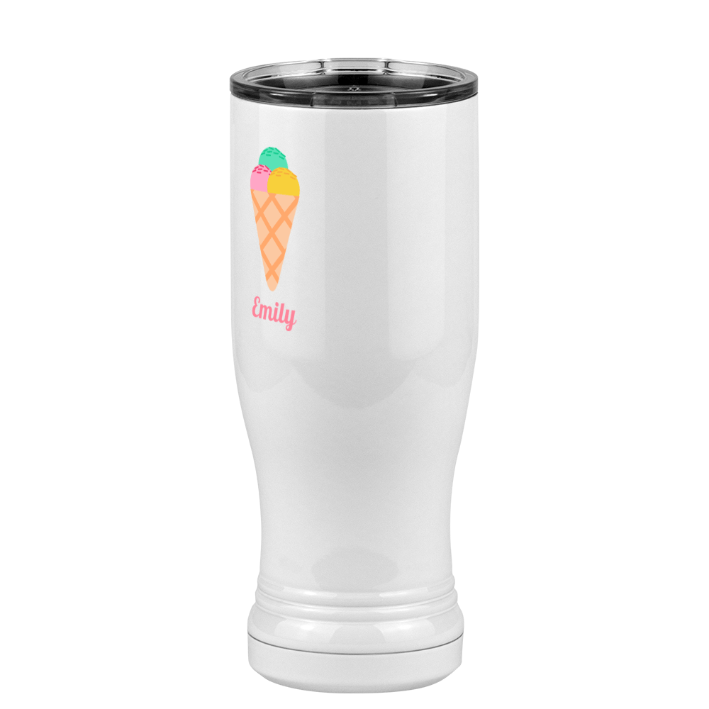 Personalized Beach Fun Pilsner Tumbler (14 oz) - Ice Cream Cone - Front Left View