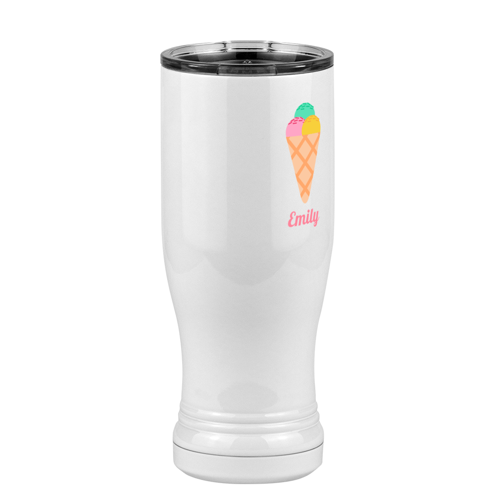 Personalized Beach Fun Pilsner Tumbler (14 oz) - Ice Cream Cone - Front Right View