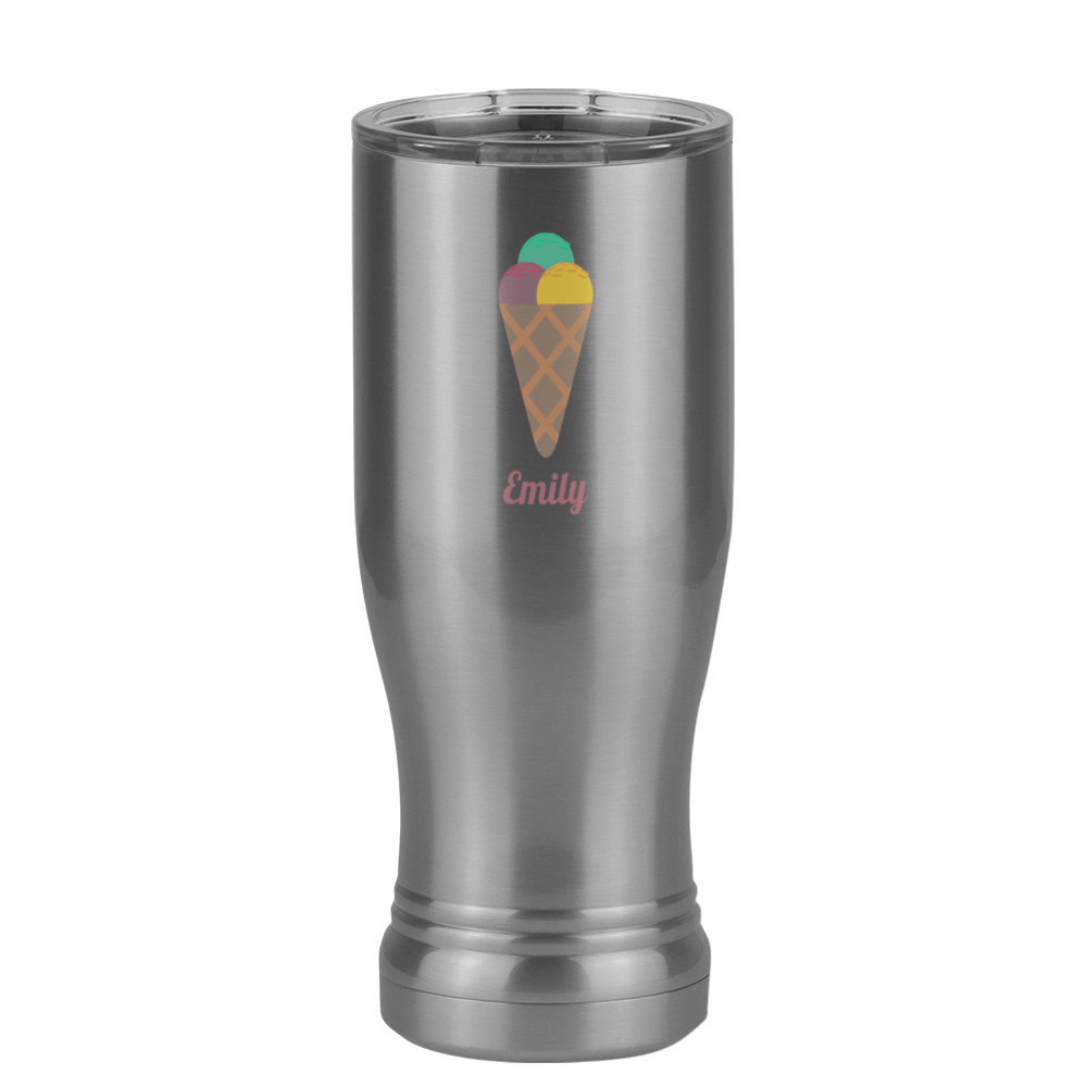 Personalized Beach Fun Pilsner Tumbler (14 oz) - Ice Cream Cone - Left View