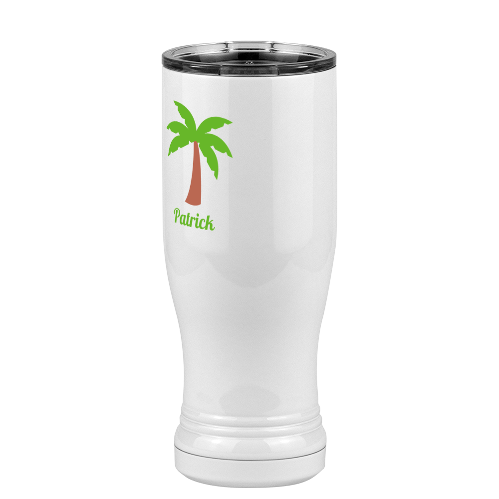 Personalized Beach Fun Pilsner Tumbler (14 oz) - Palm Tree - Front Left View