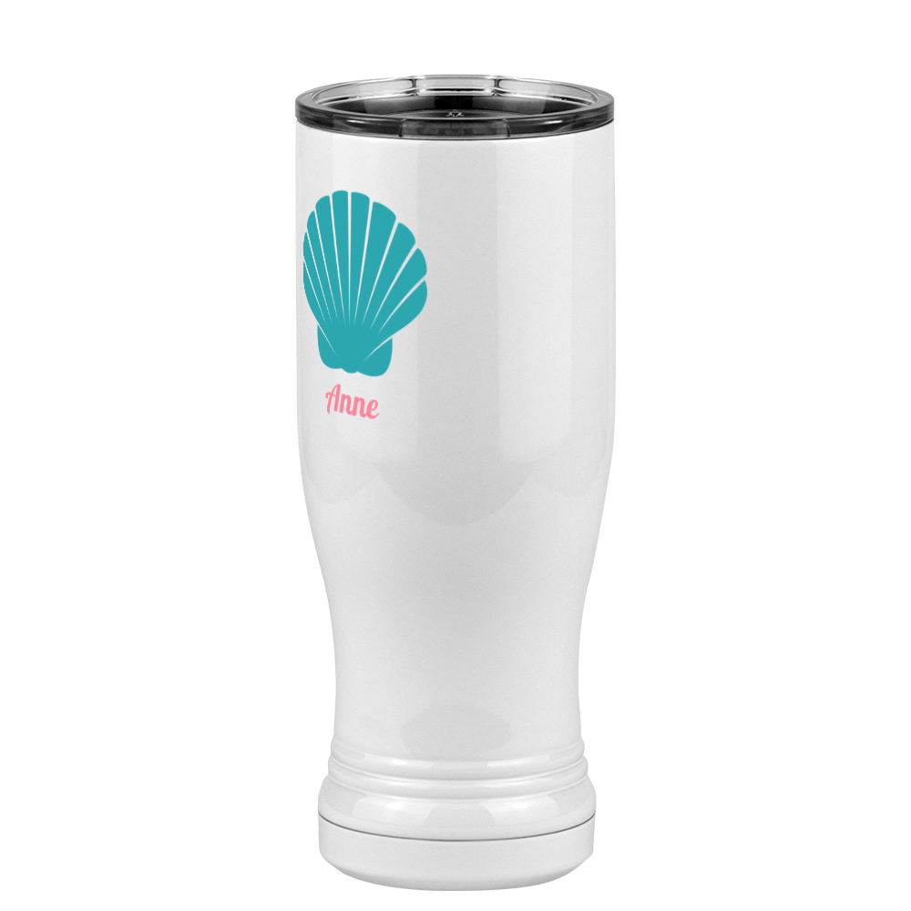 Personalized Beach Fun Pilsner Tumbler (14 oz) - Seashell - Front Left View