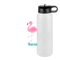 Thumbnail for Personalized Beach Fun Water Bottle (30 oz) - Flamingo - Design View