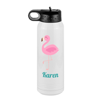 Thumbnail for Personalized Beach Fun Water Bottle (30 oz) - Flamingo - Front View