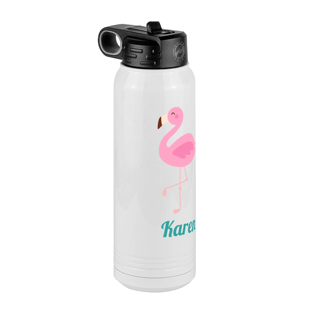 Personalized Beach Fun Water Bottle (30 oz) - Flamingo - Front Left View