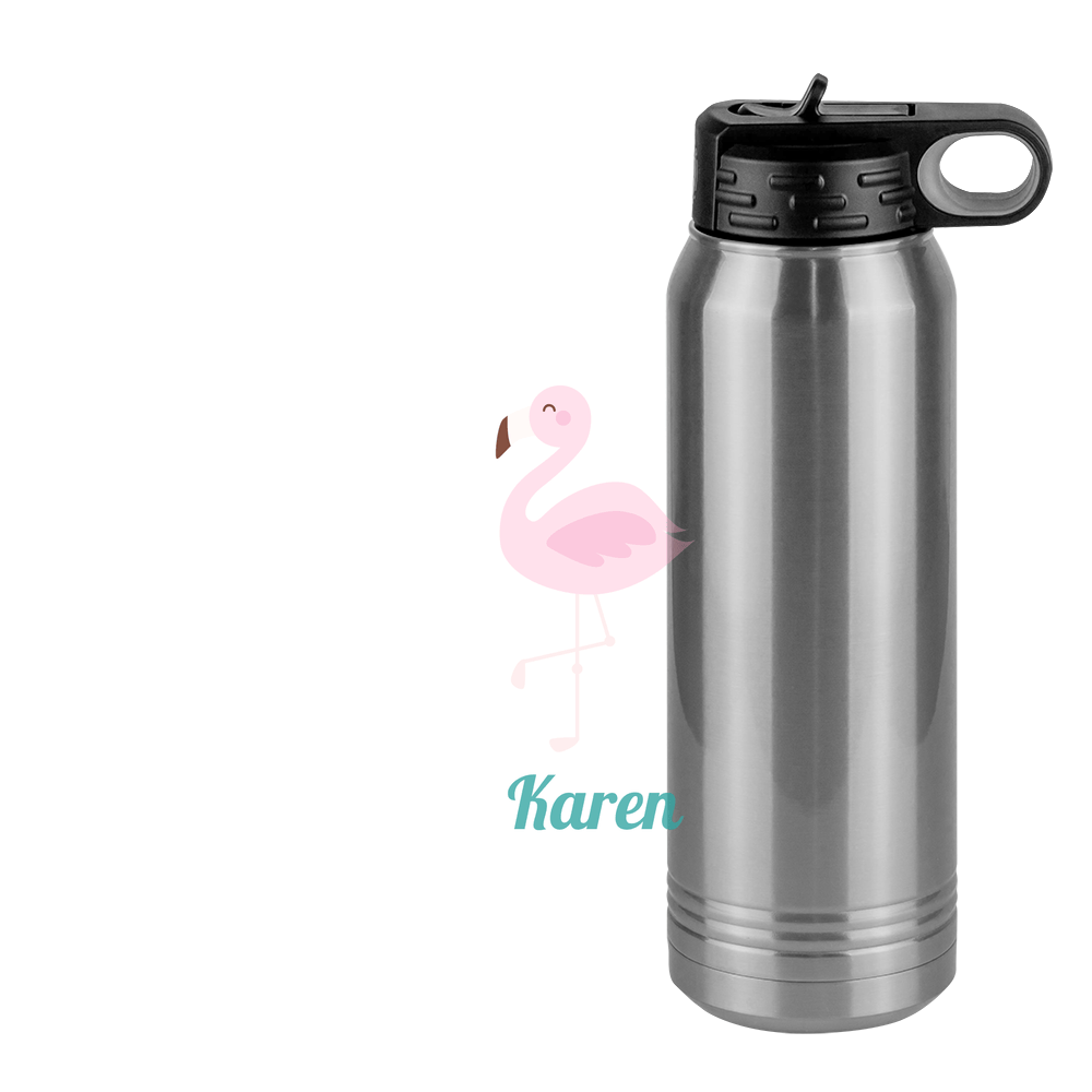 Personalized Beach Fun Water Bottle (30 oz) - Flamingo - Design View