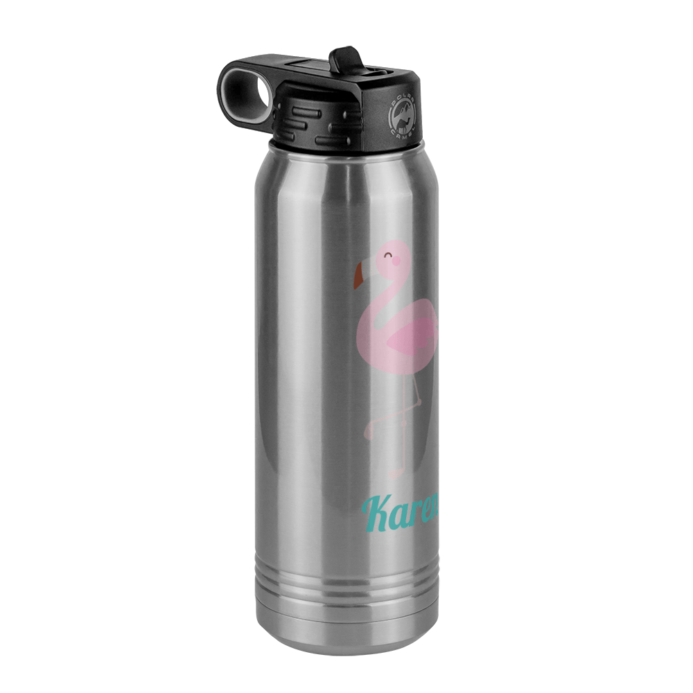 Personalized Beach Fun Water Bottle (30 oz) - Flamingo - Front Left View