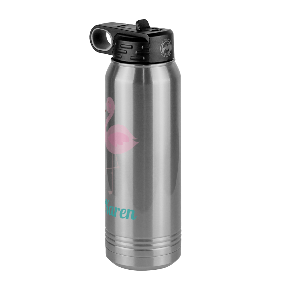 Personalized Beach Fun Water Bottle (30 oz) - Flamingo - Front Right View