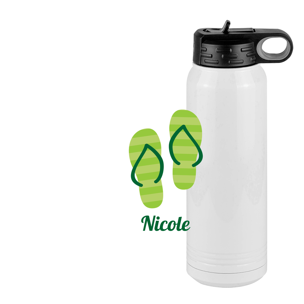 Personalized Beach Fun Water Bottle (30 oz) - Flip Flops - Design View