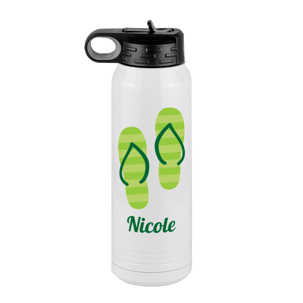 Personalized Beach Fun Water Bottle (30 oz) - Flip Flops - Front View