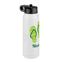 Thumbnail for Personalized Beach Fun Water Bottle (30 oz) - Flip Flops - Front Left View