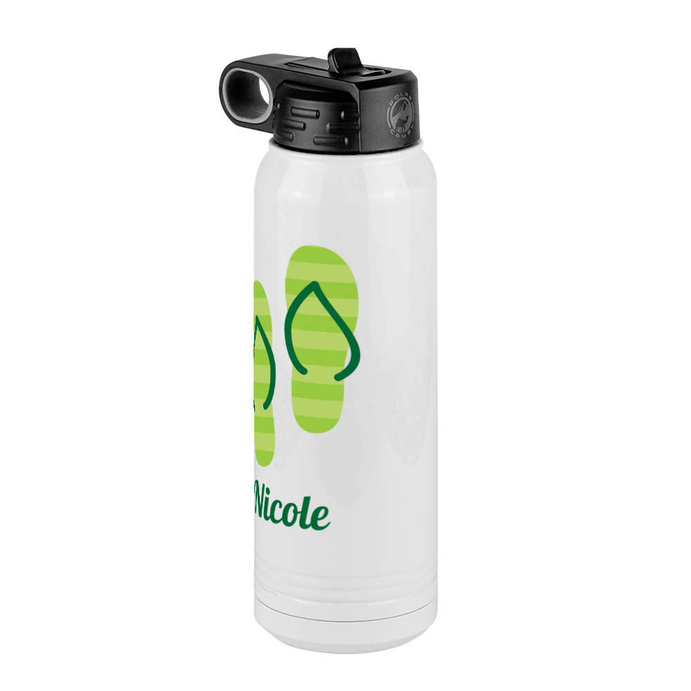 Personalized Beach Fun Water Bottle (30 oz) - Flip Flops - Front Right View