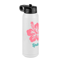 Thumbnail for Personalized Beach Fun Water Bottle (30 oz) - Hibiscus - Front Left View
