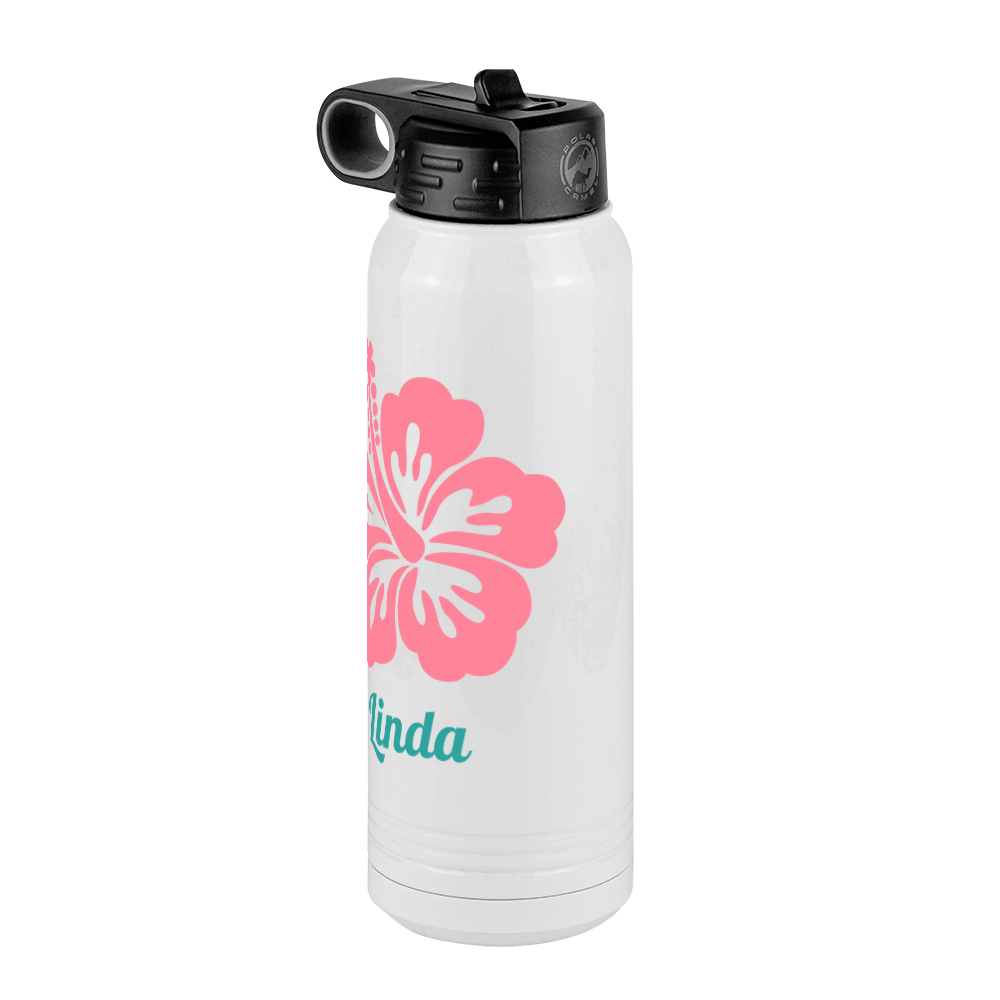 Personalized Beach Fun Water Bottle (30 oz) - Hibiscus - Front Right View