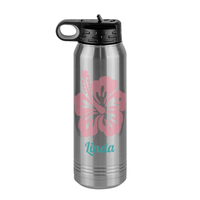 Thumbnail for Personalized Beach Fun Water Bottle (30 oz) - Hibiscus - Front View