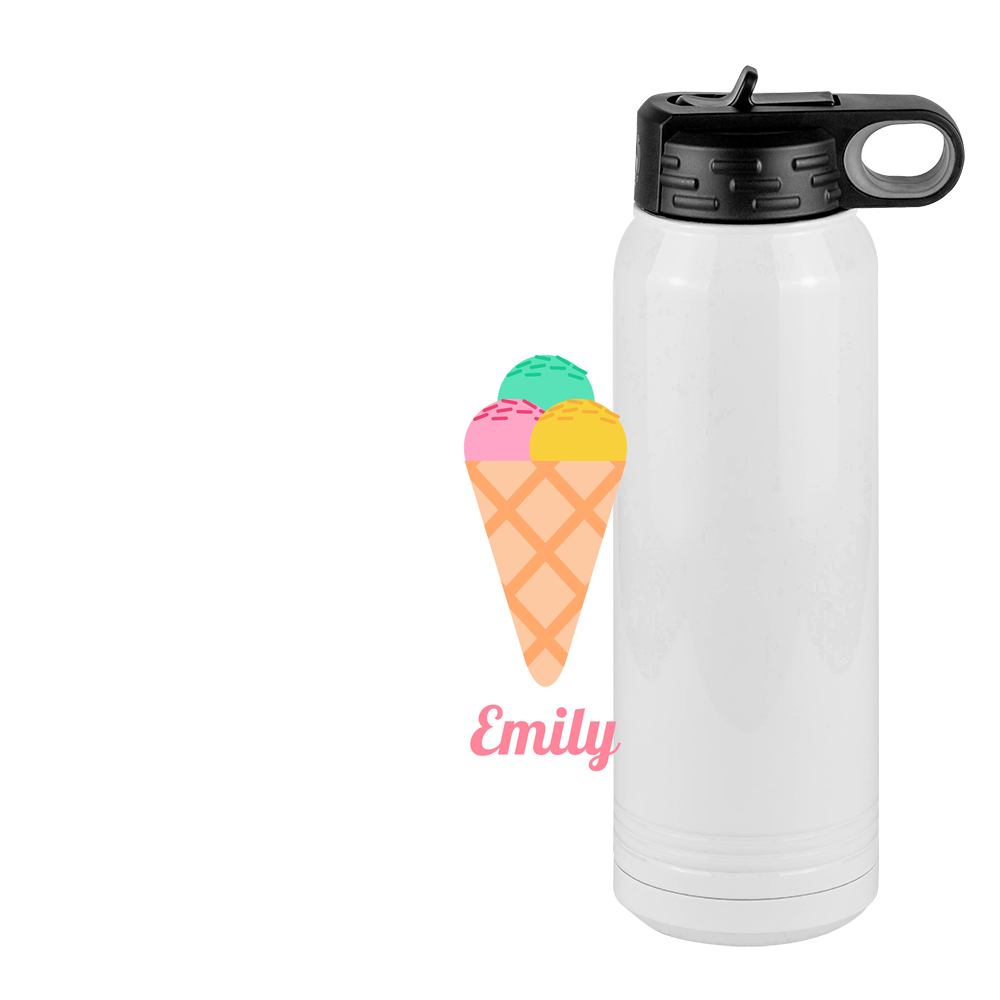 Personalized Beach Fun Water Bottle (30 oz) - Ice Cream Cone - Design View