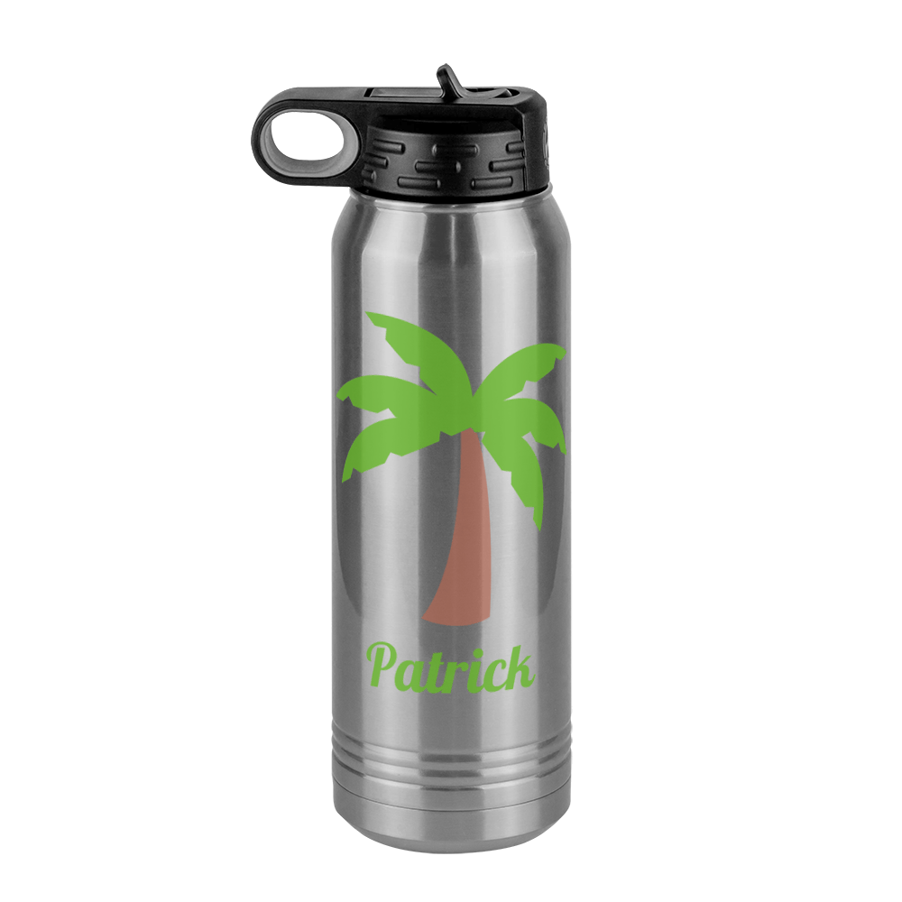 Personalized Beach Fun Water Bottle (30 oz) - Palm Tree - Front View