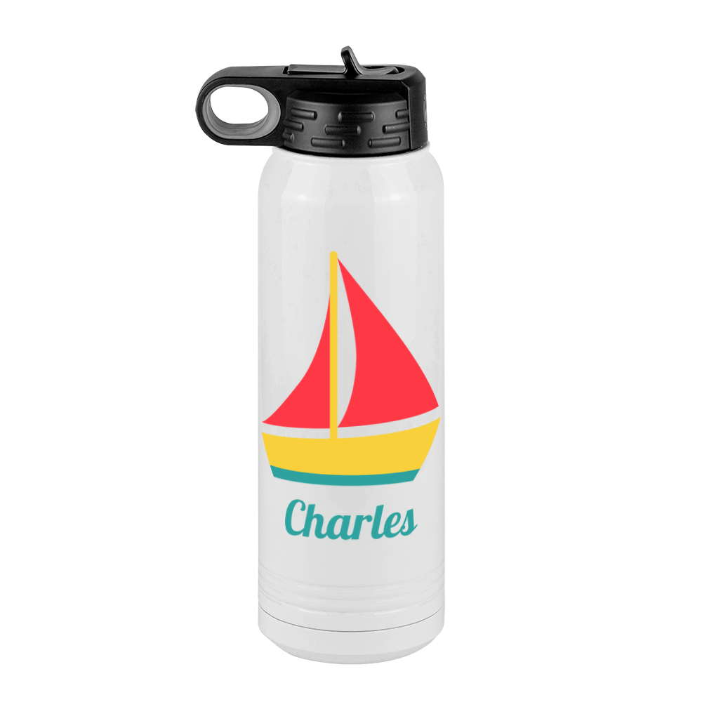 Personalized Beach Fun Water Bottle (30 oz) - Sailboat - Front View