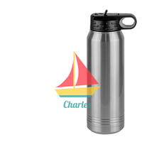 Thumbnail for Personalized Beach Fun Water Bottle (30 oz) - Sailboat - Design View