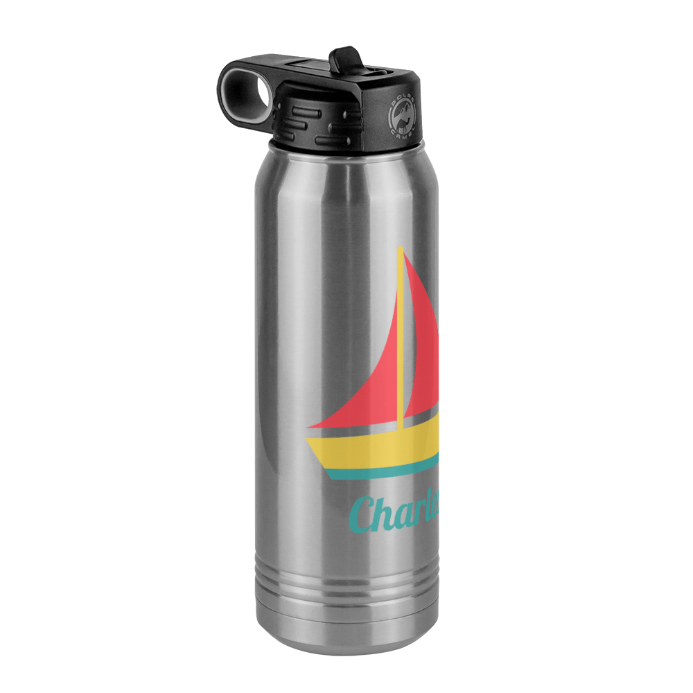 Personalized Beach Fun Water Bottle (30 oz) - Sailboat - Front Left View