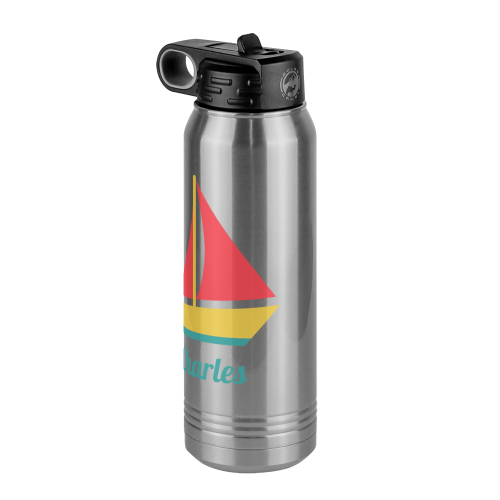 Personalized Beach Fun Water Bottle (30 oz) - Sailboat - Front Right View