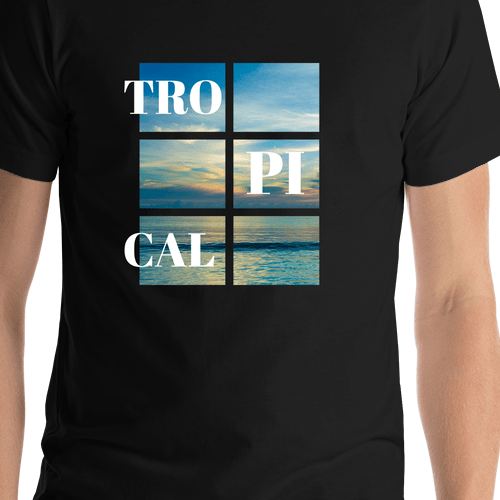 Beach Horizon T-Shirt - Black - Shirt Close-Up View