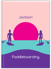 Thumbnail for Personalized Beach Journal XI - Paddleboarding - Pink Background - Front View