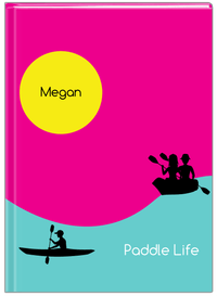 Thumbnail for Personalized Beach Journal XII - Paddle Life - Pink Background - Front View