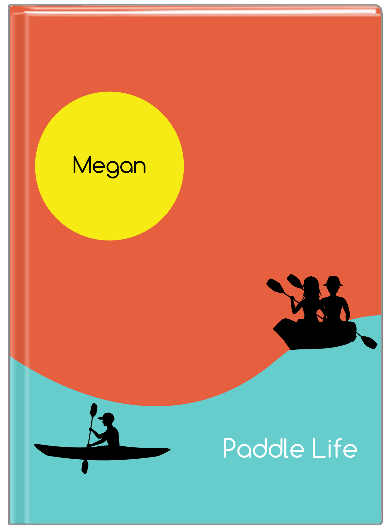 Personalized Beach Journal XII - Paddle Life - Red Background - Front View