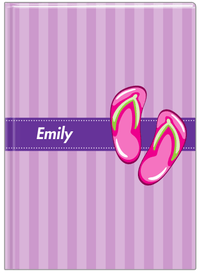 Thumbnail for Personalized Beach Journal XIV - Flip Flops - Vertical Stripes - Front View
