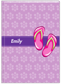 Thumbnail for Personalized Beach Journal XIV - Flip Flops - Flowers - Front View