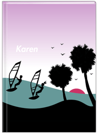 Thumbnail for Personalized Beach Journal XVI - Windsurfing - Purple Background - Front View