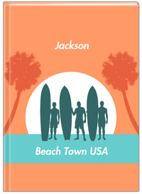 Thumbnail for Personalized Beach Journal XVII - Beach Town - Orange Background - Front View