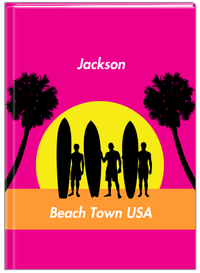 Thumbnail for Personalized Beach Journal XVII - Beach Town - Pink Background - Front View